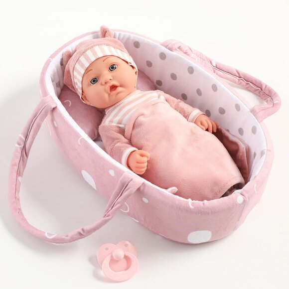 12 Inch Baby Doll Toy Set with Carrier Bassinet Pacifier Blanket Pillow Toddles - Picture 2 of 7